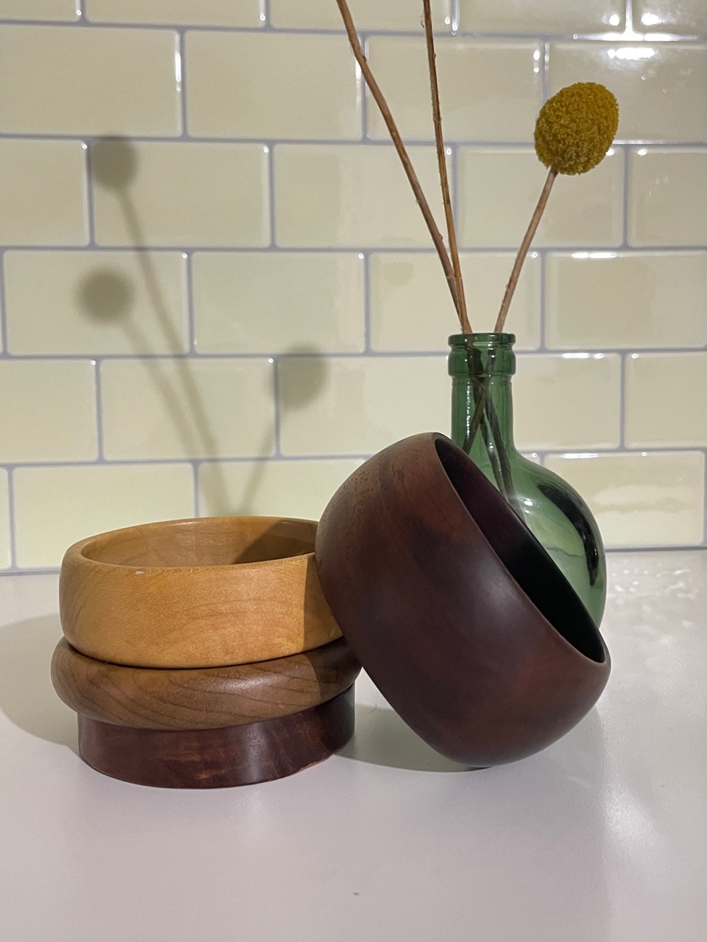 2.5" wide wooden bangle bracelet